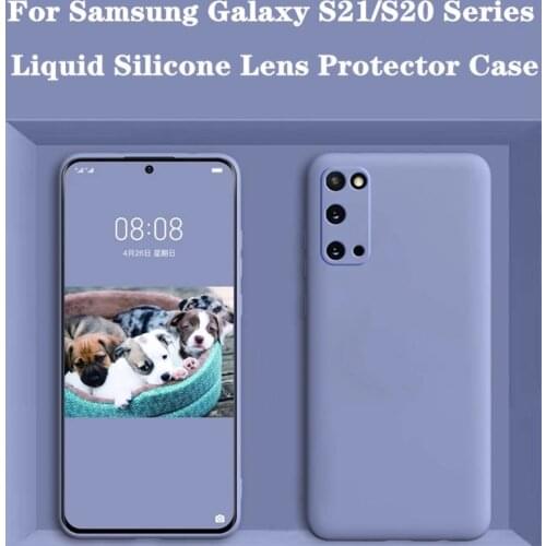 For Samsung Galaxy S21 S20FE S20 Ultra Plus Liquid Silicone Lens Protector Case For Samsung Galaxy S21Ultra S21 S20 FE Cover