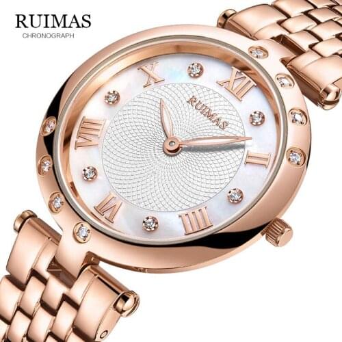 RUIMAS Woman Watches 2019 Brand Luxury Watch Women Rose Gold Quartz Waterproof Womens Wristwatch Women Watches Top Brand Luxury