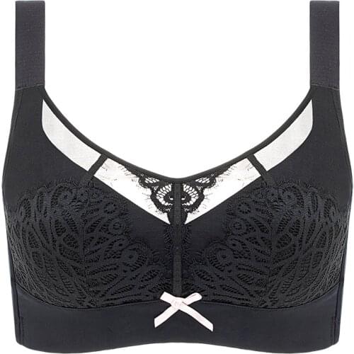 Womens Full Cup Support wire free Lace Bra 34 36 38 40 42 44 46 B C D E F G H I J