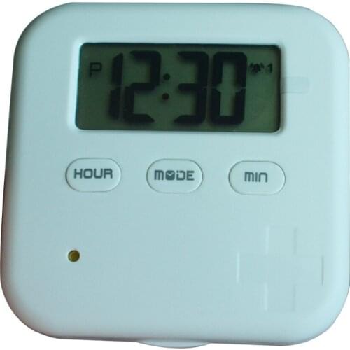 1pc Electronic Pill Case Timing Vibration Alarm 2 Row 4 Squares Reminder Medicine Cases Splitters Digital Pill Box