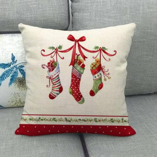 1pcs Christmas Gift Christmas Santa Claus Cushion Cover Pillow Box Square Car Home Christmas Sofa Decoration Pillow Case