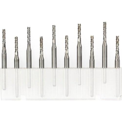 10pcs PCB Milling Cutter 2.0mm Corn Router Bit Tungsten Carbide Mini CNC Engraving Bit End Mills