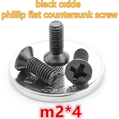 1000pcs m2*4 carbon steel with black zinc oxide phillip cross recessed head mini micro electronic screw machine screw