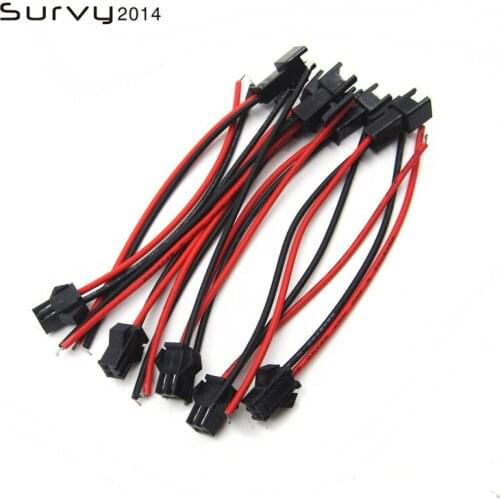 5Sets JST 200mm SM 2-Pin 2 Way 22AWG Multipole Connector plug With Wire 5pcs male+5pcs female diy electronics