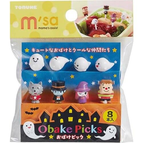 8PCS Cute Ghost Fruit Dessert Fork Set Mini Cartoon Children Snack Cake Dessert Pick For Kid Toothpick Bento Lunches Party Decor