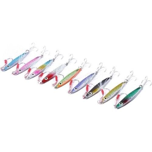 9Pcs New Metal Cast Jig Spoon Fishing Lure Lead Fish lure Hard Artificial Bait 3D Eyes Shore Casting Jigging 5 weight