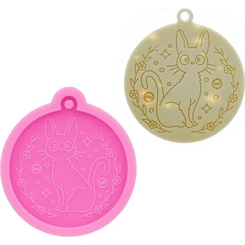 Cat Shape Keychain Epoxy Resin Mold Key Chain Pendants Silicone Mould DIY Crafts Decorations Casting Tools