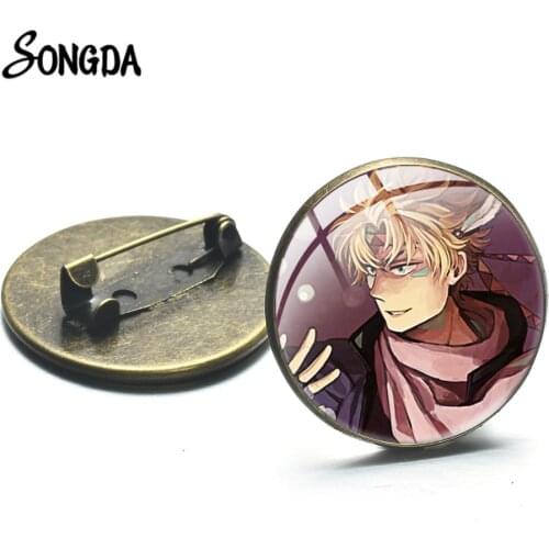 Cartoon Badge JoJos Bizarre Adventure Brooch Funny Printed Men Women Cosplay Fashion Clothes Backpack Vintage Collar Pin