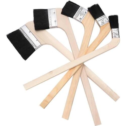 Wooden Paint Brushes Long handle elbow for wall painting BBQ Oil cleaning Dust removal Machine metal chips clear hand tool