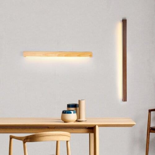 Wooden LED Wall Lamp AC110-220v Nordic Bedroom Bedside Reading Lamps Corridor Stairs Aisle Home Decoration Wall Light
