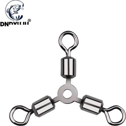 DNDYUJU 30pcs 3 Way Fishing Swivel Rolling Triangle Joint Rolling Swivels Fishhooks Fishing Connector High Quality Fish Tackl