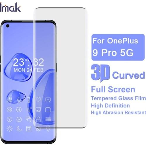 IMAK For Oneplus 9 Pro 5G Global Version 3D Curved Anti Glare Front Full Temper Glass Protective Film HD Tempered Glass