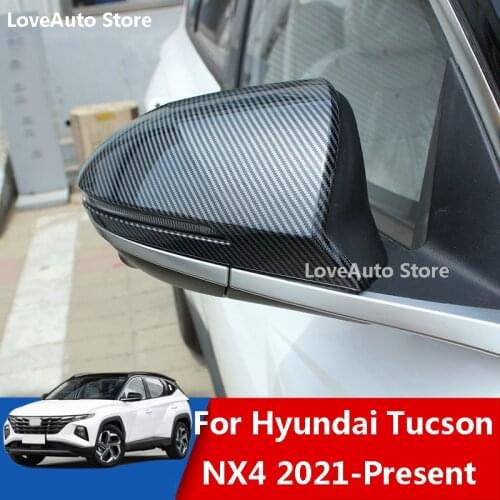 For Hyundai Tucson NX4 2021 2022 Car Side Mirror Caps Cover Car Rear View Rearview Side Glass Mirror Cover Trim Frame