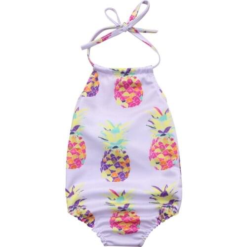 Newborn Baby Girl Swimwear Swimsuit Bikini Bathing Suit Swimming Beachwear Summer Sleeveless Halter Bodysuit