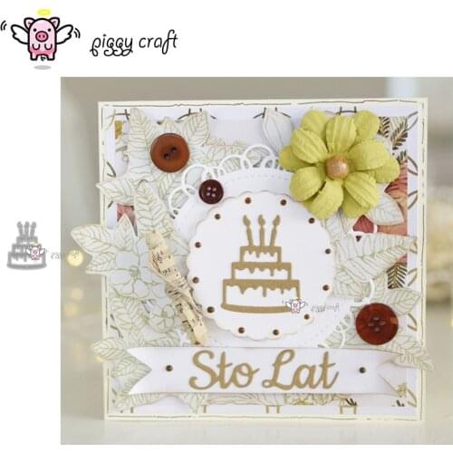 Piggy Craft metal cutting dies cut die mold Birthday cake decoration Scrapbook paper craft knife mould blade punch stencils dies