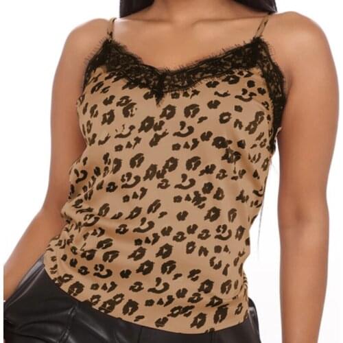 Sexy Women Summer Casual Tank Vest Leopard Tops Vest Sleeveless Strap Leopard Print Tank Camisoles V-neck Clubwear Tank