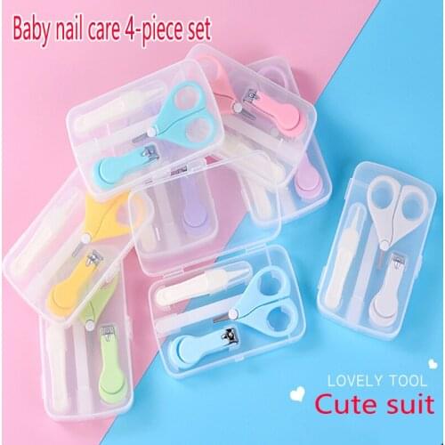 4-piece newborn care nail clippers set baby nail tools child safety portable nail clippers tweezers box children nail set