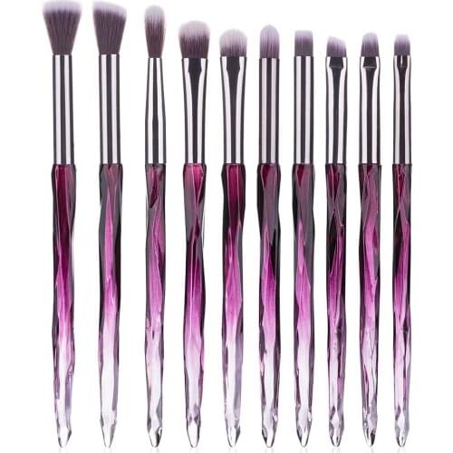 Professional 10Pieces Eyeshadow Makeup Brushes Set Foundation Powder Blush Eyeshadow Sponge Brush Wool Fiber Hair Cosmetic Tools