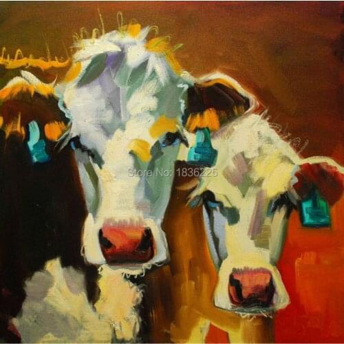 Canvas wall art cartoon funny animals cattle painting modern painting colorful for home decor Living Room bedroom set design