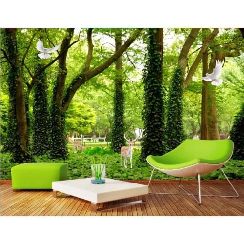Custom photo 3d room wallpaper mural natural scenery forest trees decoration painting 3d wall murals wallpaper for living room