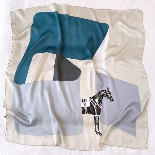 KOI LEAPING New fashion colorblock scarf for ladies horse printing scarf decorative headscarf Variety popular soft shawl