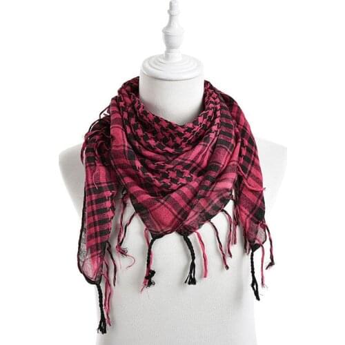 New Unisex Women Men Checkered Arab Grid Neck Keffiyeh Palestine Scarf Wrap