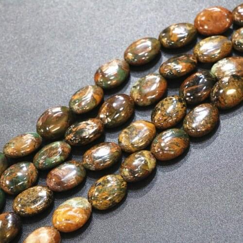Wholesale 13x18mm Howlite Oval Natural Stone Gold-Green Bead Egg Shape Multicolor Loose Beads New Jewelry Findings 15inch B3283