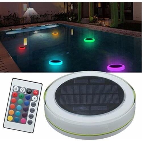 BEIAIDI 2pcs 16 Colors Led Underwater Light Solar Swimming Pool Floating Light Outdoor Pond Fountain Pool Party Decoration Lamp