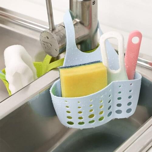 Sink Shelf Soap Sponge Drain Rack Silicone Storage Basket Hanging Bag Adjustable Bathroom Holder Sink Kitchen Accessories 20#28