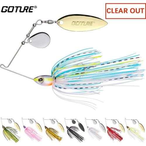 Goture Spinnerbait Fishing Lure Jig Metal 15g 19g Bass Spoon Buzzbait Swimbait High Speed Willow Waterdrop Blade Spinner Bait