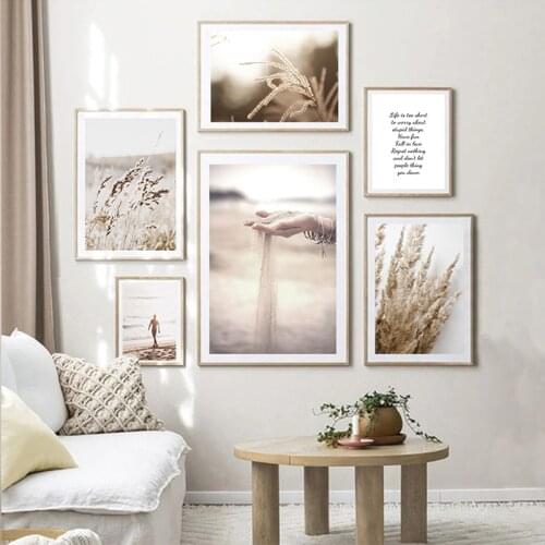 Desert Reed Beach Nordic Poster Wall Art Print Landscape Canvas Print Poster Wall Painting Decoration Pictures For Living Room