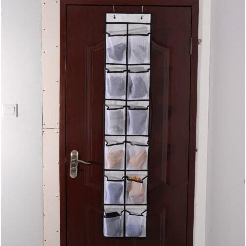 12 pockets Mesh Cloth Storage Bag Wall-mouth Hanging Bag Behind the Door Shoe Gloves Groceries Organiser Rack