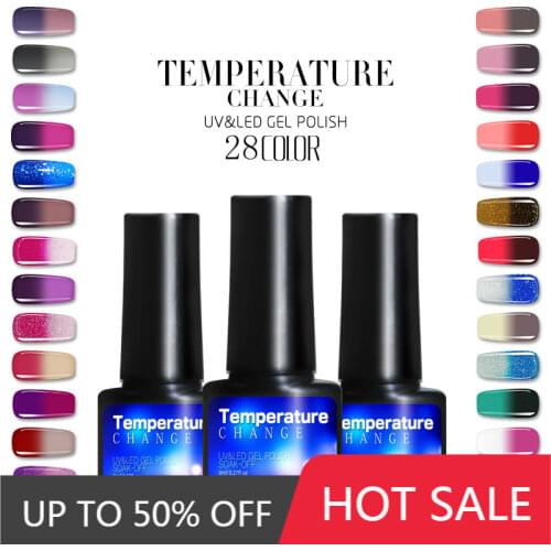 WiRinef Temperature Change Color Nail Gel Polish UV Led Lamp Nail Polish Soak Off 28 Colors Lucky UV Gel Varnish Art