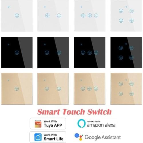 NEW Tuya 1/2/3/4 gang EU Zigbee Smart Touch Switch Home Wall Button,with Alexa Google Home Assistant Smart Life APP,Need Gateway