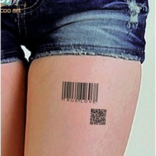 Waterproof Temporary Tattoo Sticker Surf bar code english word "true love" tatto stickers flash tatoo fake tattoos for women men