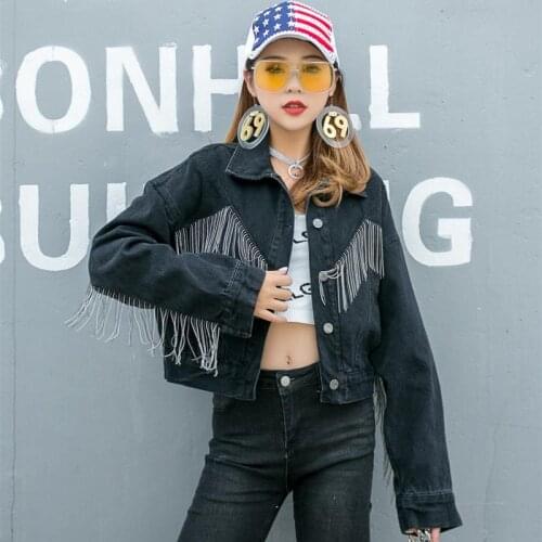 Spring And Autumn New Korean Fashion Tassel Denim Jacket Female Loose Thin Personality Single-Breasted Women jacket Y822