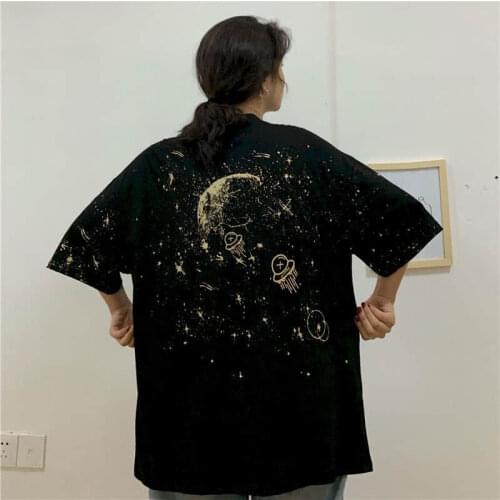 Plus size womens short-sleeved t-shirt female 2020 new student Korean trendy loose half-sleeved jennie jacket simple printing