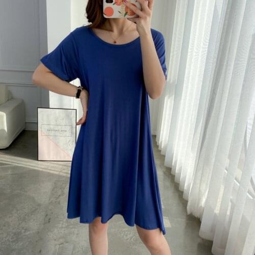 Womens Dress New 2021 Spring Summer Household Wear Nightgowns Loose Modal Cotton Nightdress Ladies Nightshirt Vestido De Mujer