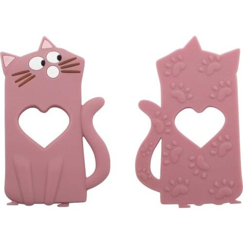 1pcs Baby Animal Silicone Teether Baby Kitten-like Teething Product Accessories For Pacifier Chains BPA Free Oral Hygiene