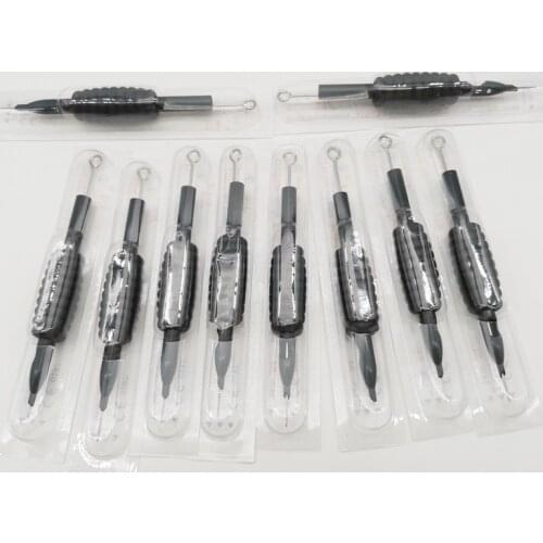 7RS 20Pcs 19MM Disposable tattoo needles with tubes grips supply Disposable Tattoo Tubes Grips With Needles