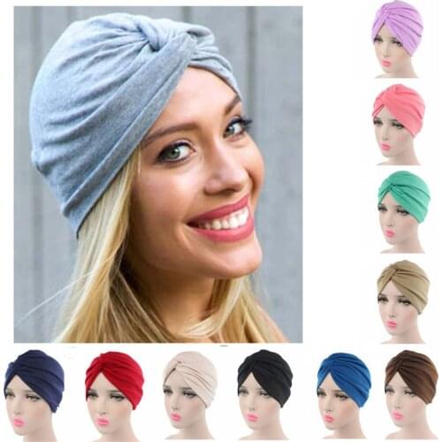 2020 Women Cross Twist Hijab Caps Muslim Cotton Underscarf Islamic Headscarf Bonnet Headband Turban Musulman Femme Headwrap Cap