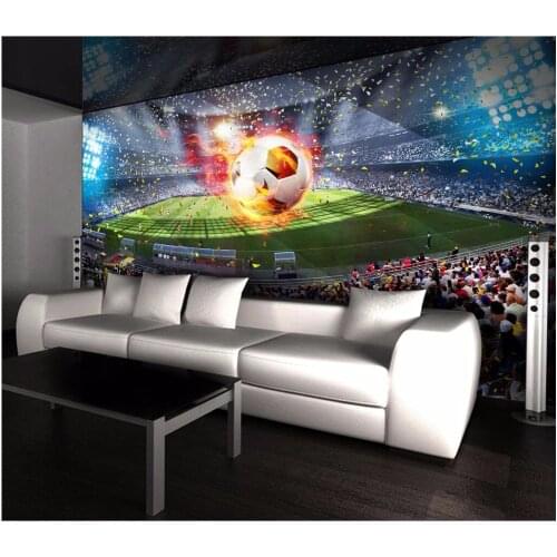 Custom mural 3d photo wallpaper picture soccer field room decor background painting 3d wall murals wallpaper for walls 3 d