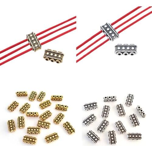 60 x Tibetan Silver/Gold 3 Strands Spacer Bar 3 Holes Multi Strand Separators Bars for Bracelet Jewelry Making Accessories