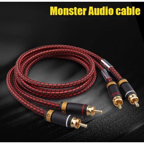 HIFI amp audio cable rca cable thickened wall connector professional power amp cable size 0.5m 1m 1.5m 2m hifi cable