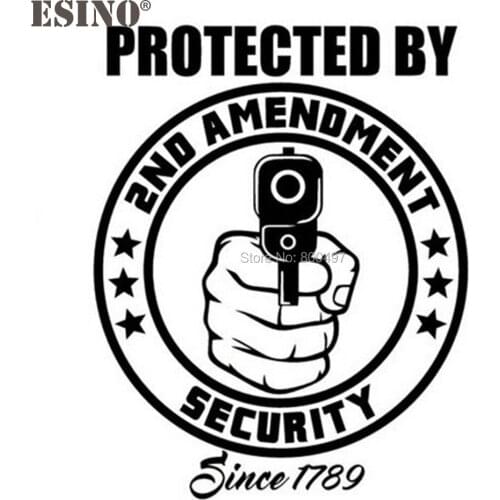 Car Styling New Fashion Style Decoration Protected By 2nd Amendment Security Creative Reflective Sticker Car Whole Body Decal