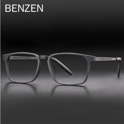 BENZEN Titanium + TR90 Optical Glasses Frame Men Ultralight Square Prescription Eyeglasses For Women Full Male Eyewear 5293