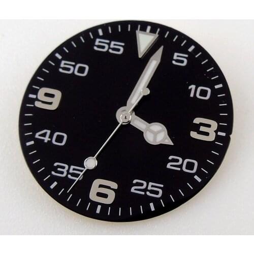 Black Nologo 29mm Automatic Men Watch Dial fit NH35A miyota 8215 821A mingzhu 2813 Luminous Hand Set