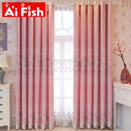 European lilac and purple embossed 3D flower embroidered blackout curtains suitable for living room sheer tulle for bedroom#30