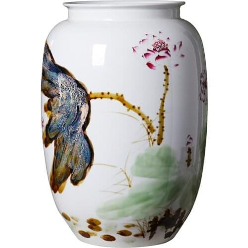 Porcelain Floor Large Vase Ceramic Decoration Hand Painted Flower Arrangement Large New Chinese Style Living Room Decorations