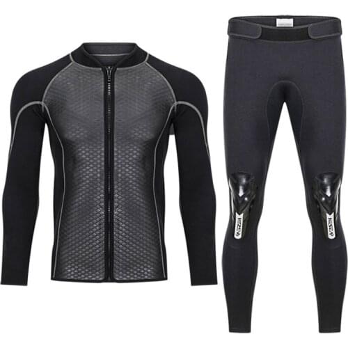 Hisea 2.5MM Neoprene Men Women Wetsuit 2 Piece Couple Diving Suit Top Pants Full Zipper Jacket for Spearfishing Surfing Swimming
